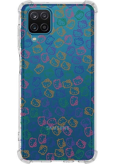 Samsung Galaxy A12 Uyumlu Köşe Korumalı Antişok Kapak Hello Kitty Tasarımlı Şeffaf Kılıf