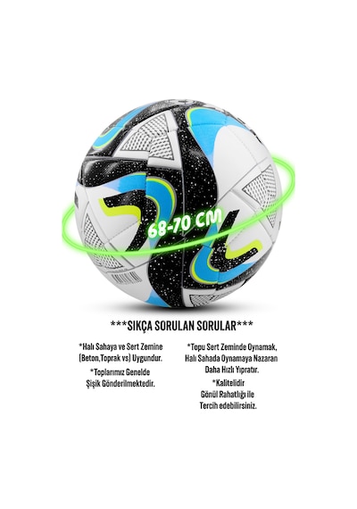 Telvesse Futbol Topu Pompalı Set Oceanz Sert Zemin Halı Saha Futbol Topu No:5 056 Çok Renkli