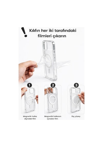 Samsung Uyumlu Galaxy Z Fold 6  Kamera Korumalı Magsafe Wireless Şarj Özellikli Lüks Şeffaf Silikon Telefon Kılıfı Şeffaf