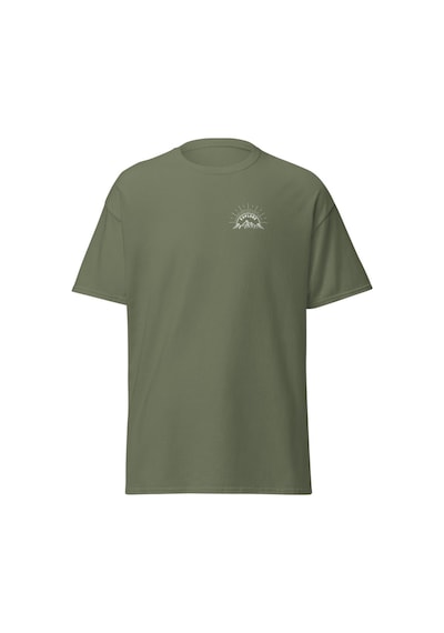 Wildstyle Explore Keşfet Dağcı Doğa Macera Temalı Baskılı Unisex Bisiklet Yaka Pamuklu Tişört Haki