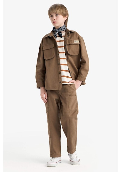 DeFacto Erkek Çocuk Loose Fit Beli Lastikli Twill Pantolon D9850A825SPBG80