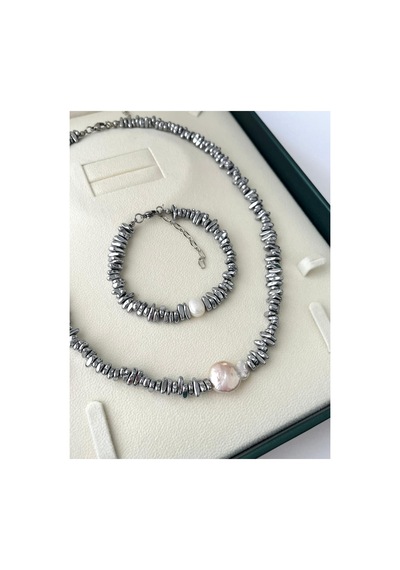 Eylora Gümüş Hematit & İncili 2 Li Set Diğer