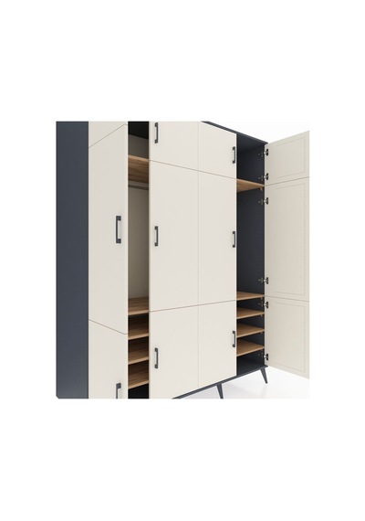 Kronos Gardrop 10 Raflı 12 Kapaklı 2 Askılı 176x59x221 Antrasit-aytaşı/çam Aytaşı/çam Kronos Gardrop 10 Raflı 12 Kapaklı 2 Askılı 176x59x221 Antrasit-aytaşı/çam Aytaşı/çam