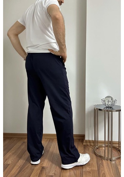 Erkek Pamuklu Cepli İpli Lastikli Bel Pijama Altı Eşofman Lacivert