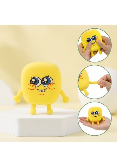 Delux Serisi Sünger Bob Tasarımlı - 12'li Paket Hediyelik Eşya Renkli Set Silikon Figür