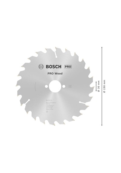 Daire Testere Bıçağı, Gri, 190x30x2,6 Mm, 24, 1 Adet