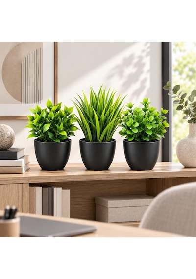 Arvale 3 Lü Yapay Bitki Saksı Seti