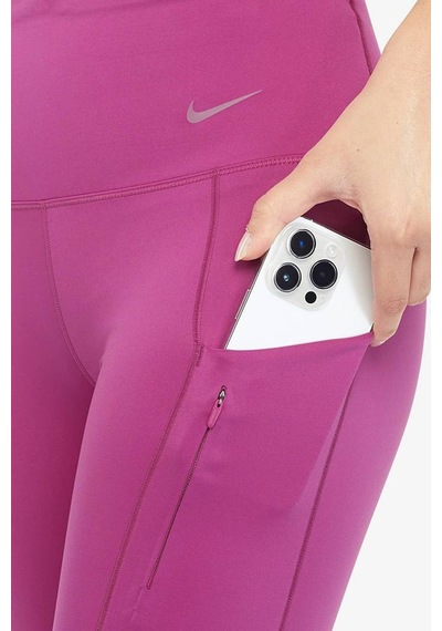 Nike Go Firm Support High Rise Full Length Kadın 6 Cepli Lazer Kesim Antreman Taytı Fuşya