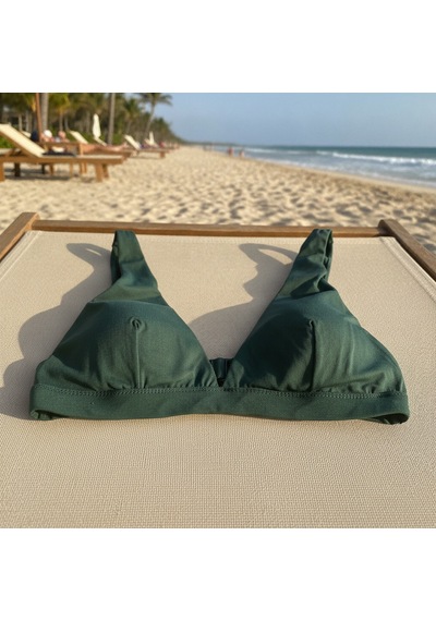 Bonbon Kadın Plaj Giyim Yeşil Renk Kalın Askılı Bikini Üst Bb2584 Çok Renkli