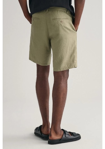 Gant Erkek Relaxed Fit Keten Şort - Yeşil Gri