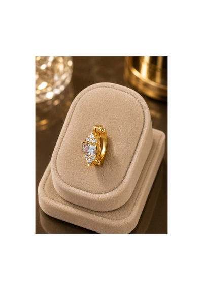 Baget Taş Detaylı Kulak Piercing Çelik Gold Genel Markalar Unisex Çok Renkli