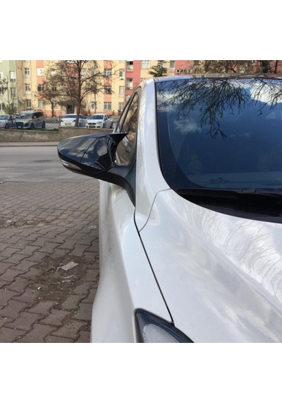 Sts Oto Aksesuar Hyundai Accent Blue Sinyalli Batman Yarasa Ayna Kapağı Piano Black Abs Plastik (01)
