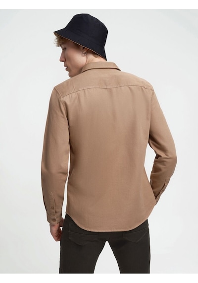 LOFT Regular Fit Erkek Gömlek U.kol Lf2028625 Q1.v1 Camel