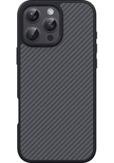 Apple Uyumlu iPhone 16 Pro Max Kılıf M-safe Şarj Özellikli Karbon Fiber Tasarımlı Zore Elnino Kapak Siyah