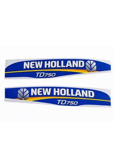 New Holland Td75d Yan Yazı Takımı Mavi Tip Kaporta Etiketi Sağ - Sol Kaput Sticker Seti