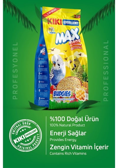 KIKI Excellent Kuş Max Menu Budgies Ballı Muhabbet Kuşu Yemi 1000 Gr. KB302