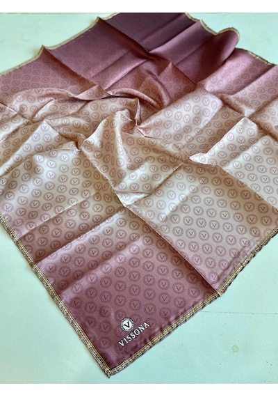 Vissona Tivil İpek Eşarp 11276-0019-0011 Pembe Karışık Desen Çok Renkli