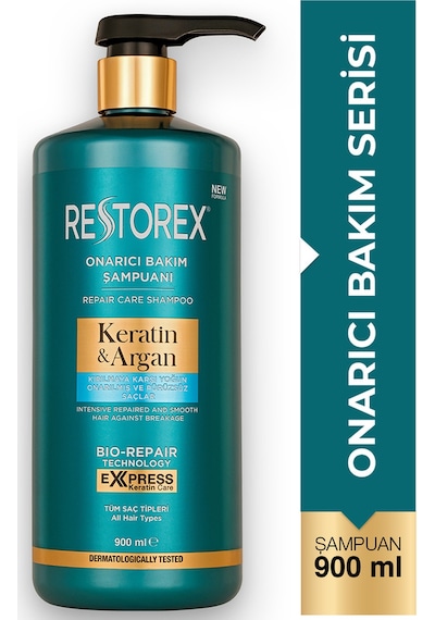 Restorex Keratin & Argan Onarıcı Saç Bakım Şampuanı 900 Ml - Yıpranmış Ve Hasar Görmüş Saçlar