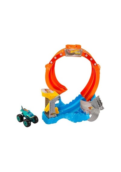 Oyuncak Trucks Köpekbalığı Oyun Seti, 1:64 Ölçekli -wrex Araç, Çemberin İçinden Geçerek Düşmanı Yenme, Jfr08 Açık Bej