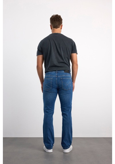 76081-09228 Erkek Denim Regular Fit Mıd Waıst Mid Leg Pantolon 76081-09228 Blue