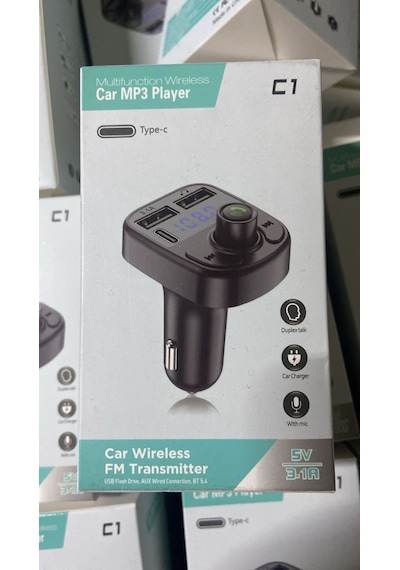 Fm Transmitter Bluetooth Araç Kiti Mp3 Usb-typce Oto Müzik Çalar