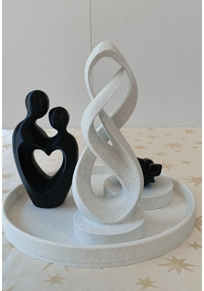 Çiftset-siyahmermer 23 Cm