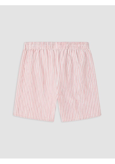 Lcw Swımwear Pembe Kısa Boy Beli Lastikli Çizgili Erkek Deniz Şortu