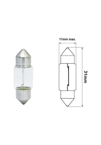 Japon Tip Sofit Ampul Şeffaf İç Aydınlatma Plaka Lambası C10w 12v 10w 31mm 1 Adet