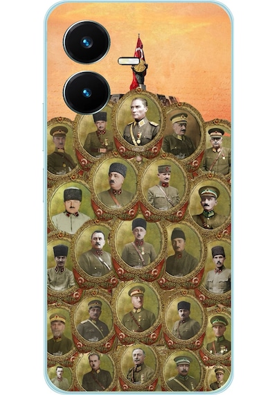 Vivo Y22 Uyumlu Atatürk Ve Kurtuluş Savaşı Komutanları Baskılı Silikon Kılıf Renkli