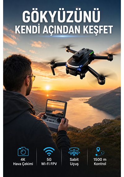 Premium M9 Plus 4k Hd Kameralı Katlanabilir Drone, Ekranlı Kumandalı, 5g Wi-fi Fpv Görüntü, Optik Akış