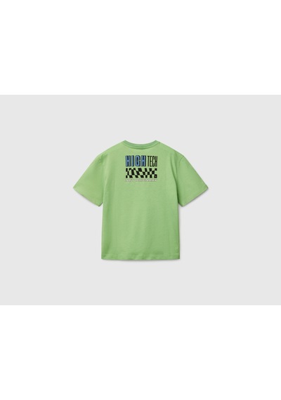 Name It Benetton Erkek Çocuk Slogan Baskılı T-shirt Yeşil