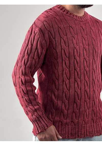 Cocopelli Bordo Triko Erkek Sweatshirt Coc1025 Bordo