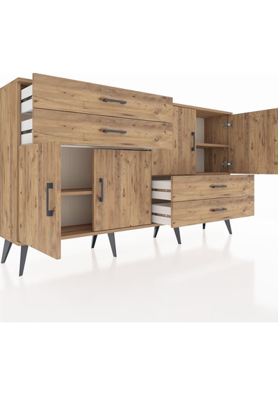 Arges Konsol 3 Raflı 4 Çekmeceli 4 Kapaklı 176x30x99 Çam-çam Çam-çam Arges Konsol 3 Raflı 4 Çekmeceli 4 Kapaklı 176x30x99 Çam-çam Çam-çam