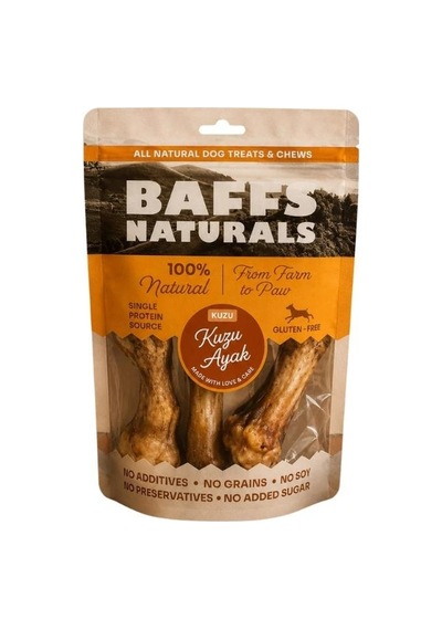 Baffs Naturals Kuzu Ayak Köpek Ödülü 3'lü Paket 300 Gr