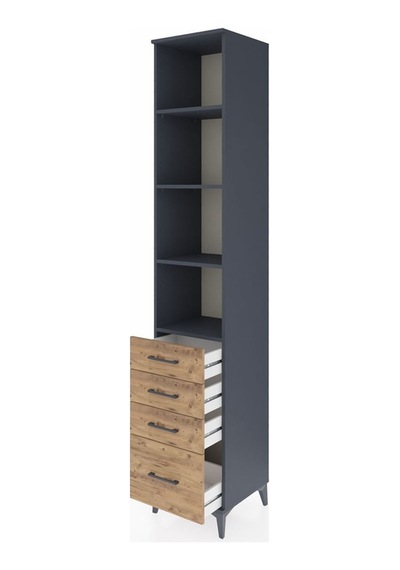 Hyperion Dolap 4 Raflı 4 Çekmeceli 44x44x243 Antrasit-çam Antrasit