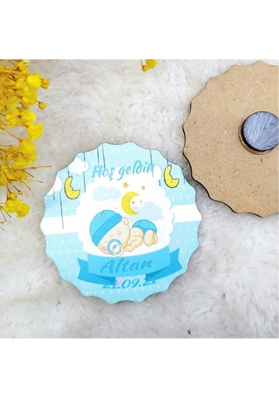 Ahşap Bebek Magnetleri Bebek Baskılı(30 Adet)