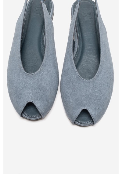 Luvishoes Serına Bebe Mavi Süet Kadın Sandalet