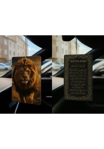 Aslan Ve Ayetel Kürsi - İkili Oto Kokusu - Dekoratif Araç Kokusu Ve Aksesuarı
