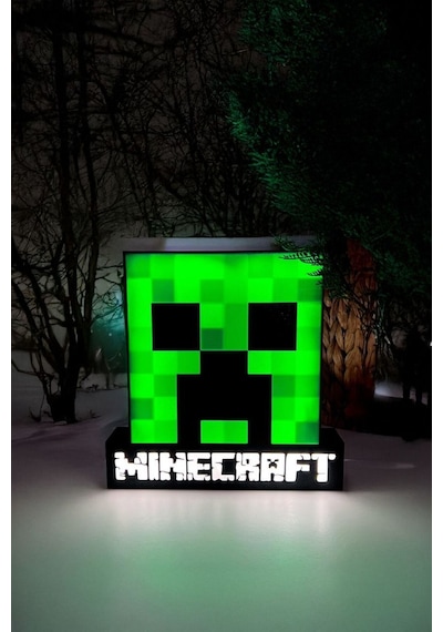 Minecraft Creeper Tasarımlı Dekoratif Aydınlatma Gece Lambası Çok Renkli