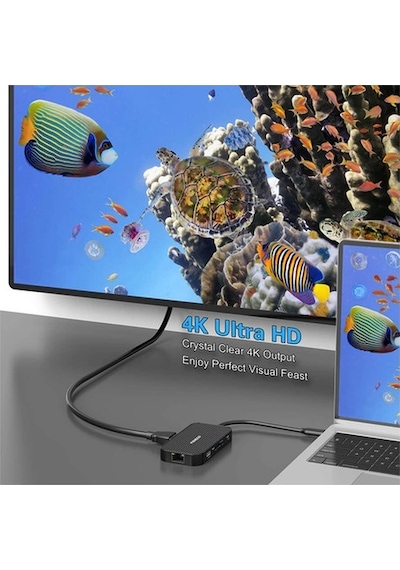 Fideco Type C To 4K Hdmi Gigabit Ethernet Usb 3.0 Hub 9 In 1 (519128014)