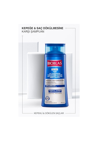 Bioblas Thermal Expert Men Kepek ve Saç Dökülmesine Karşı Şampuan 360 Ml