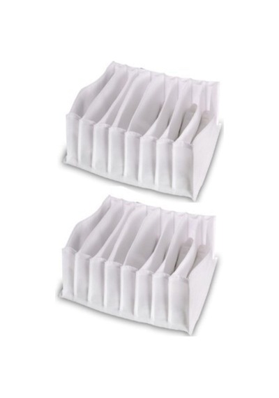 2 Adet - Large 8 Gözlü Çekmece Içi Düzenleyici Organizer - 2 Adet 22 X 35 X 17 Kumaş Bej Diğer