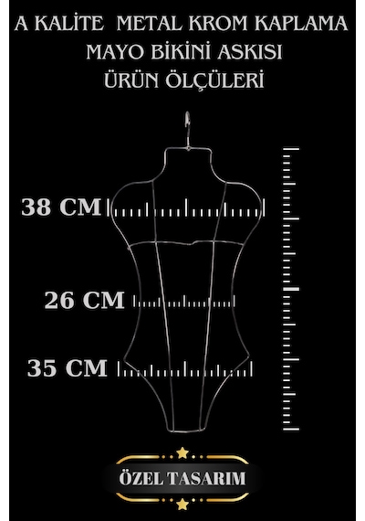 Mayo Askısı Metal Krom Vücut Şekilli Bikini İç Çamaşır Askısı Diğer