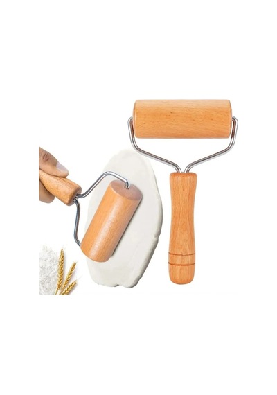 Ahşap Saplı Silindir Hamur Açıcı 19 Cm Pratik Hamur Şekillendirici Merdane