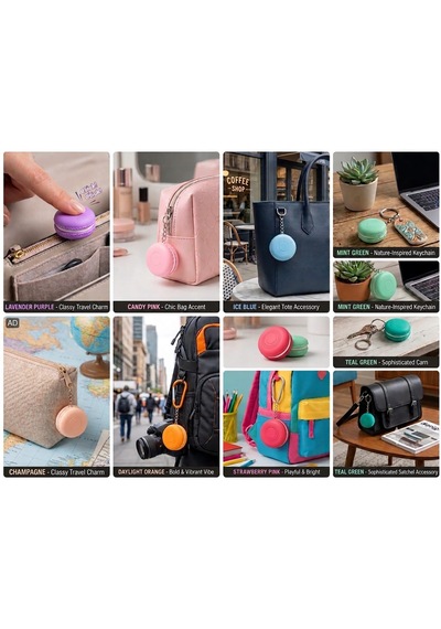 Macaron Clicker Charm Anahtarlık Lila