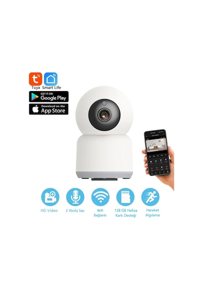 Cata Gece Görüşlü 360 Derece Wifi Akıllı Ip Kamera - Ct-4050
