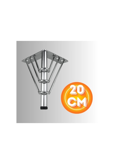 20 Cm Metal 3 Telli Koltuk Ayağı Mobilya Ayağı Ünite Ayağı Konsol Ayağı Puf Berjer Ayağı Krom
