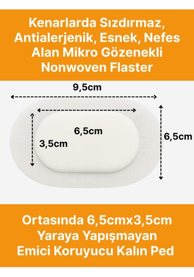Steril Göz Pedi, Nonwowen 6,5cmx9,5cm Gözpedi, Steril Tekli Paketlerde 50'li Kutu Içerisinde