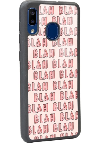 Samsung Uyumlu A20 Blah Blah Tasarımlı Glossy Telefon Kılıfı Çok Renkli