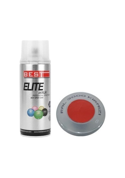 Elite Sprey Boya Ral 3000 Kırmızı 400ml Ral 3000 Kırmızı